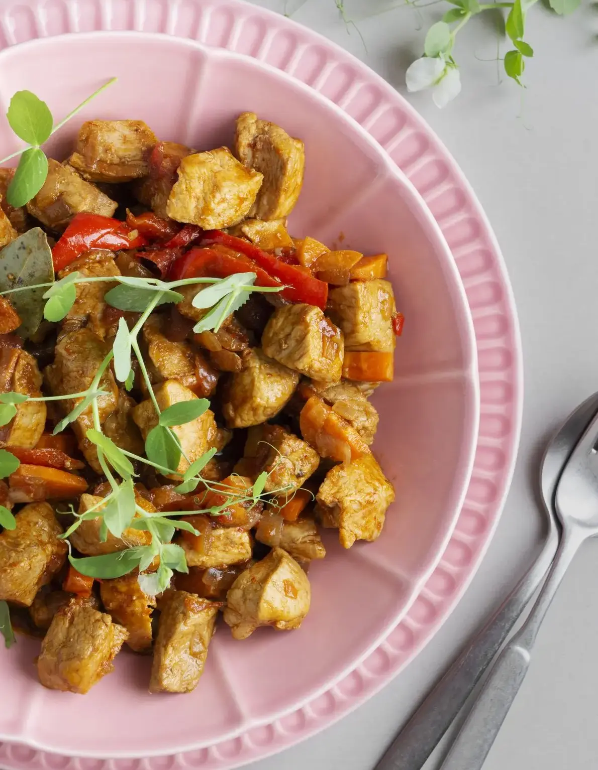 Photo de tofu laqué avec des poivrons